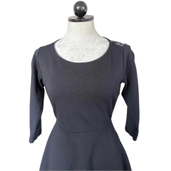 Lulu's Felicity Black Backless Lace Skater Mini Dress Little Black Dress Size S - Picture 7 of 16